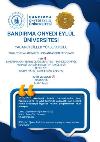 2026-2027 School of Foreign Languages Orientation Program